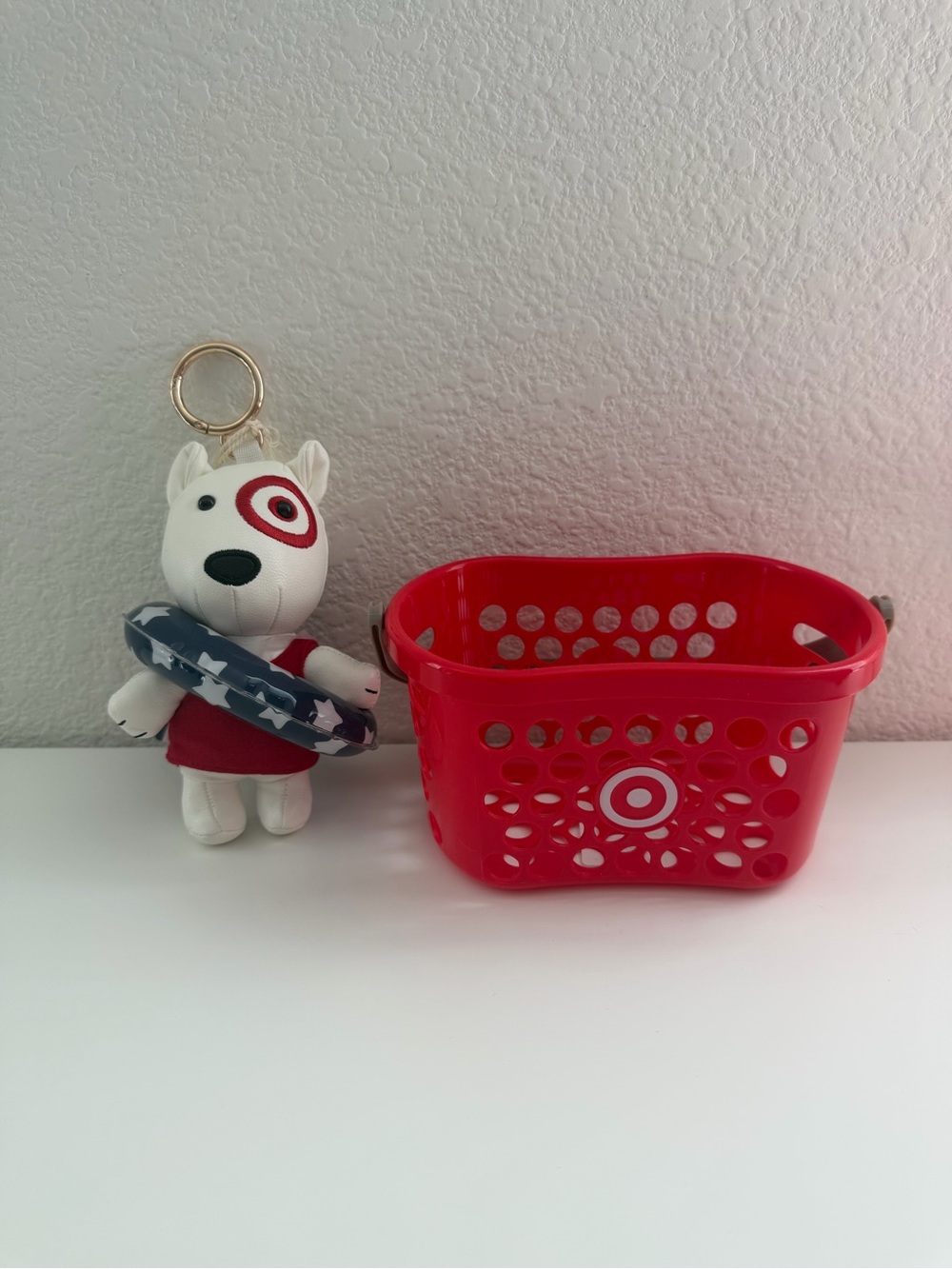 Target Beach Bullseye Bag Charm with Target Mini Shopping Basket